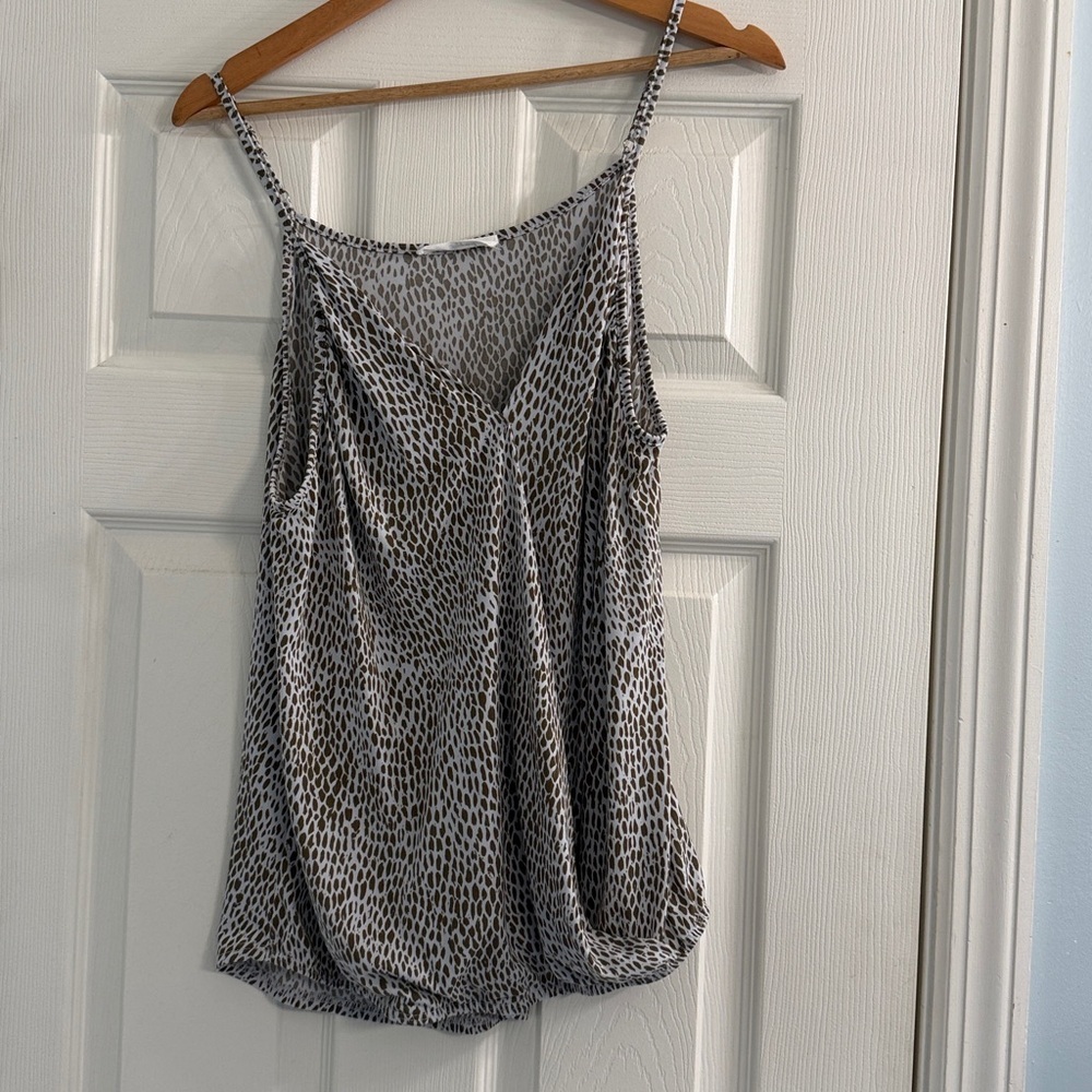 Beacon Tan and White Patterned Top - Size L